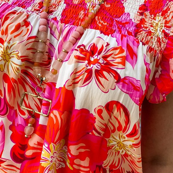 NWT Boutique The Maui Ruffle Sleeve Smocked Top - Picture 3 of 4